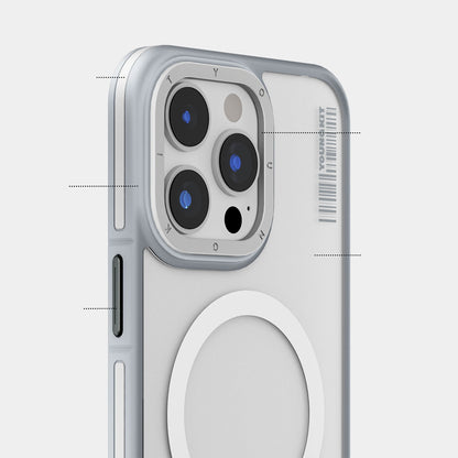 iPhone 15 Pro Max Kılıf M-safe Şarj Özellikli Youngkit Rock Sand Serisi Kılıf