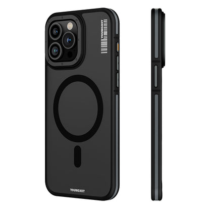 iPhone 15 Pro Max Kılıf M-safe Şarj Özellikli Youngkit Rock Sand Serisi Kılıf