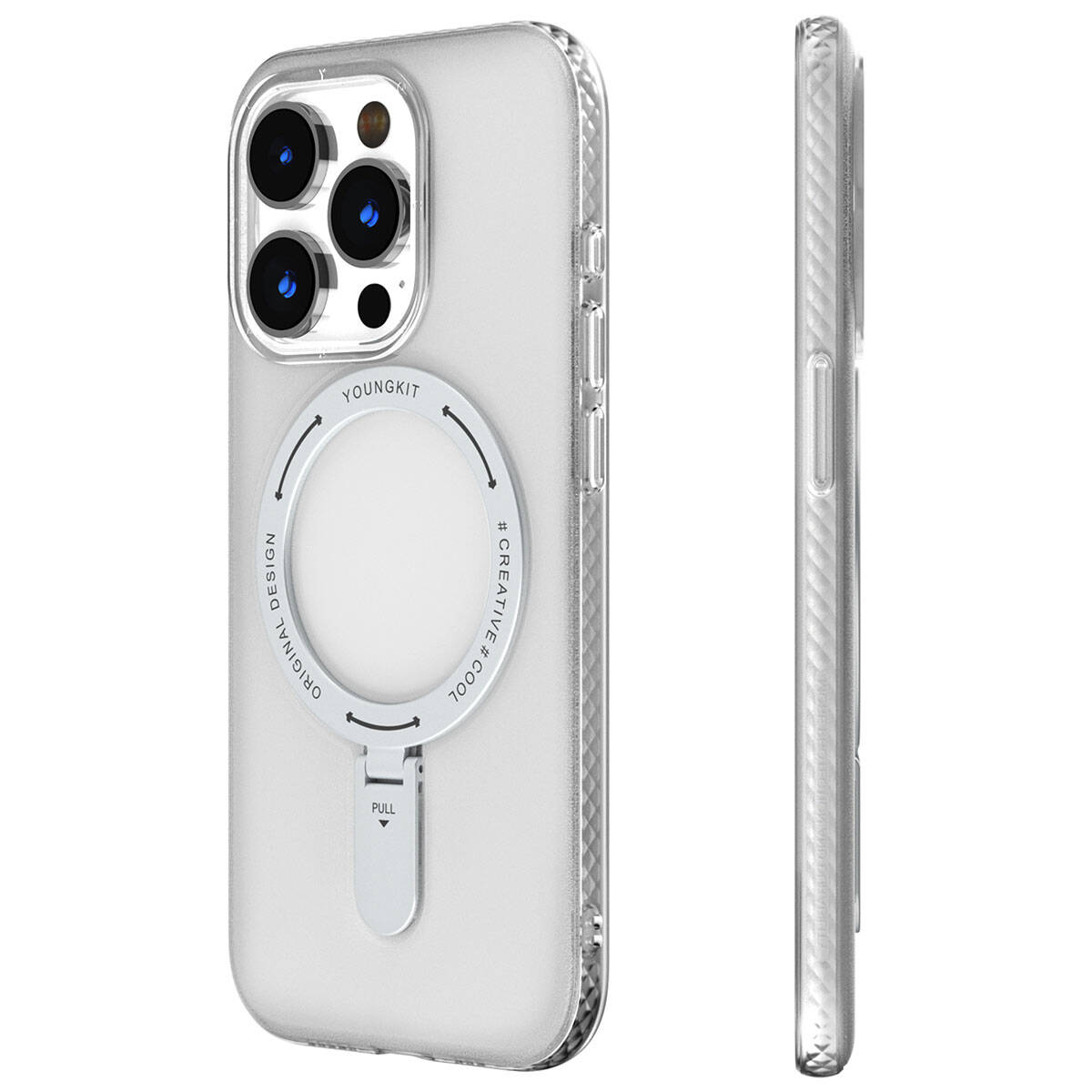 iPhone 15 Pro Max Kılıf M-safe Şarj Özellikli Youngkit Rock Serisi Kılıf