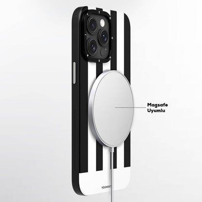 iPhone 15 Pro Max Kılıf M-safe Şarj Özellikli Youngkit Striped Piano Keys Serisi Kılıf