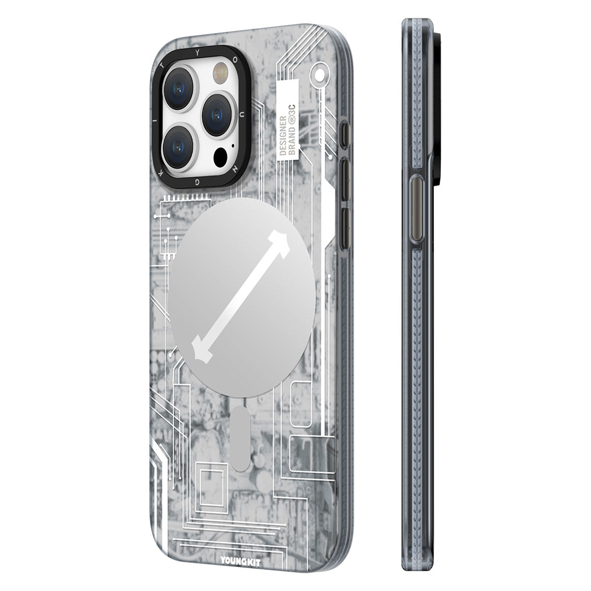 iPhone 15 Pro Max Kılıf M-safe Şarj Özellikli YoungKit Technology Serisi Kılıf