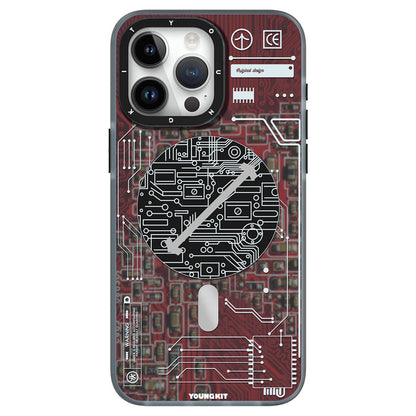 iPhone 15 Pro Max Kılıf M-safe Şarj Özellikli YoungKit Technology Serisi Kılıf