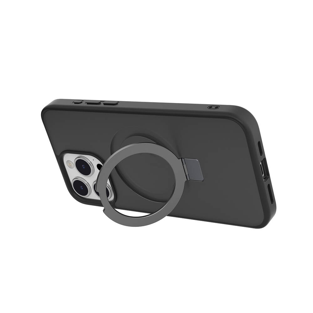 iPhone 15 Pro Max Kılıf M-safe Şarj Özellikli Yüzük Standlı Lisanslı Switcheasy Magstand-M Kılıf