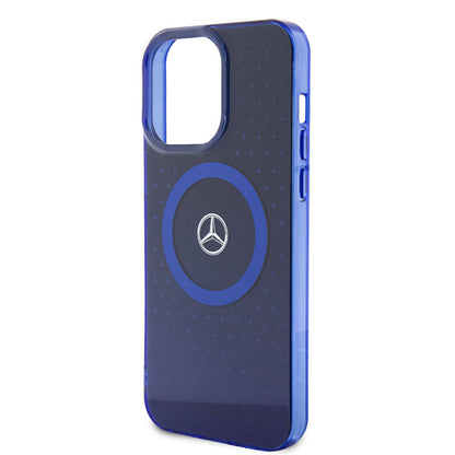 iPhone 15 Pro Max Kılıf Mercedes Benz orijinal Lisanslı M-safe Şarj Özellikli Çift Katmanlı Mavi Yıldız Desenli Kılıf