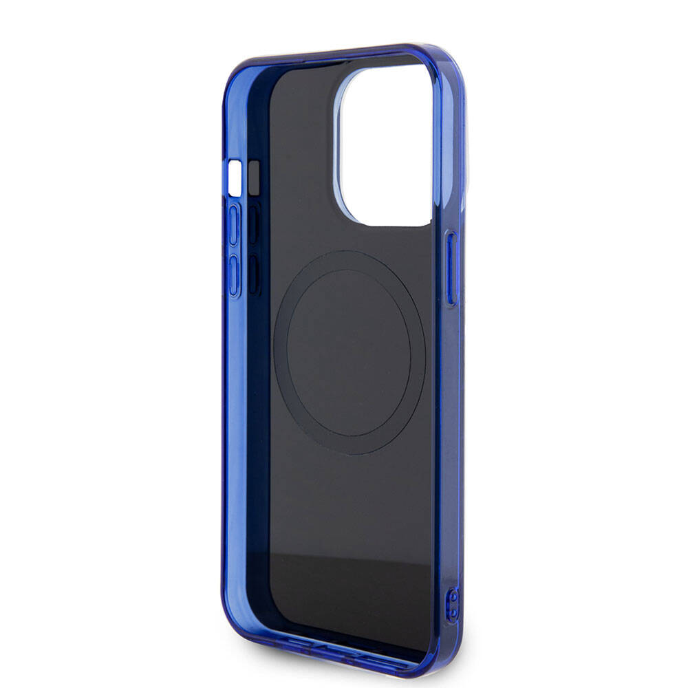 iPhone 15 Pro Max Kılıf Mercedes Benz orijinal Lisanslı M-safe Şarj Özellikli Çift Katmanlı Mavi Yıldız Desenli Kılıf