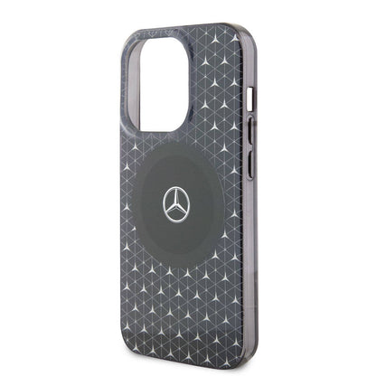 iPhone 15 Pro Max Kılıf Mercedes Benz OrijinalLisanslı M-safe Şarj Özellikli Çift Katmanlı Mini Yıldız Desenli Kılıf