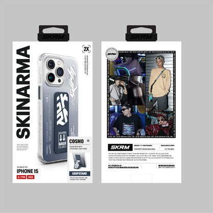 iPhone 15 Pro Max Kılıf SkinArma Şeffaf Renk Geçişli Airbag Tasarımlı Standlı Cosmo Kılıf