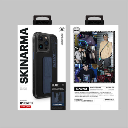 iPhone 15 Pro Max Kılıf SkinArma Standlı Deri Görünümlü Slate Kılıf