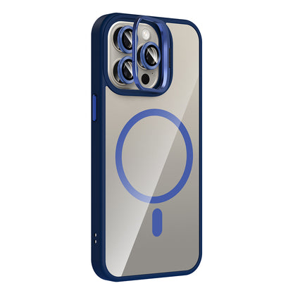 iPhone 15 Pro Max Kılıf Standlı ve Kamera Lens Hediyeli M-Safe Şarj Özellikli Zore Etro Kılıf