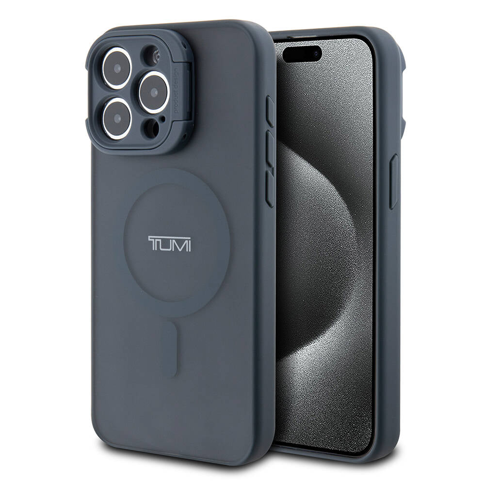 iPhone 15 Pro Max Kılıf TUMI orijinal Lisanslı M-safe Şarj Özellikli Kamera Standlı Buzlu Mat Kılıf