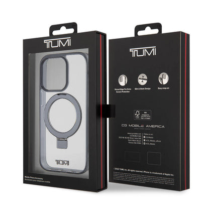 iPhone 15 Pro Max Kılıf TUMI orijinal Lisanslı M-safe Şarj Özellikli Metal Logolu Ring Standlı Silikon Kılıf