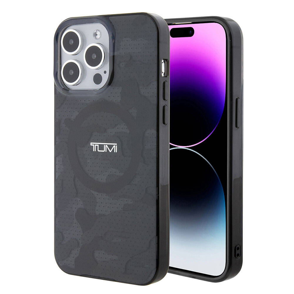 iPhone 15 Pro Max Kılıf TUMI orijinal Lisanslı M-safe Şarj Özellikli PC TPU Çift Katmanlı Kamuflaj Desenli Kılıf