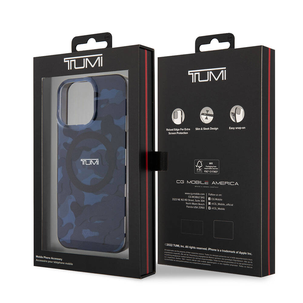 iPhone 15 Pro Max Kılıf TUMI orijinal Lisanslı M-safe Şarj Özellikli PC TPU Çift Katmanlı Kamuflaj Desenli Kılıf