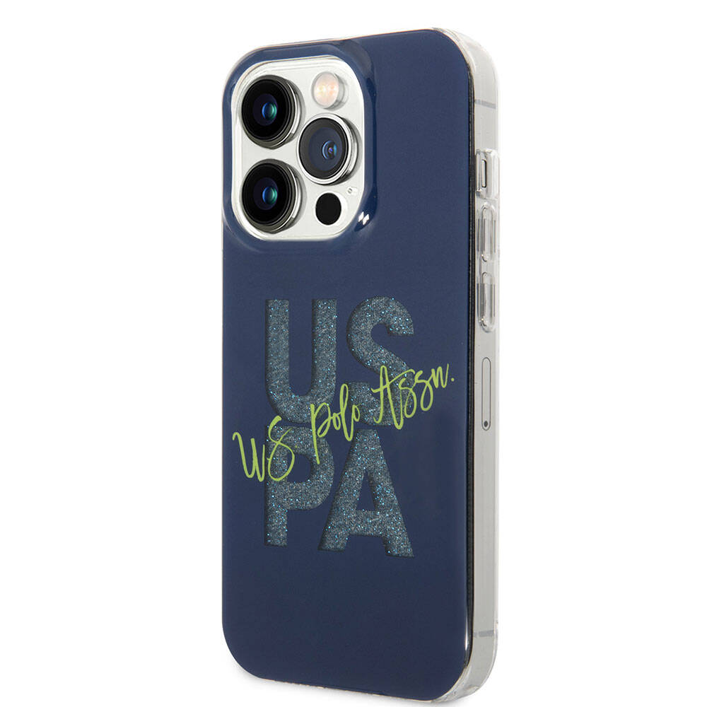 iPhone 15 Pro Max Kılıf U.S. Polo Assn. Orijinal Lisanslı Simli Parlak Alfabe Tasarım Kılıf
