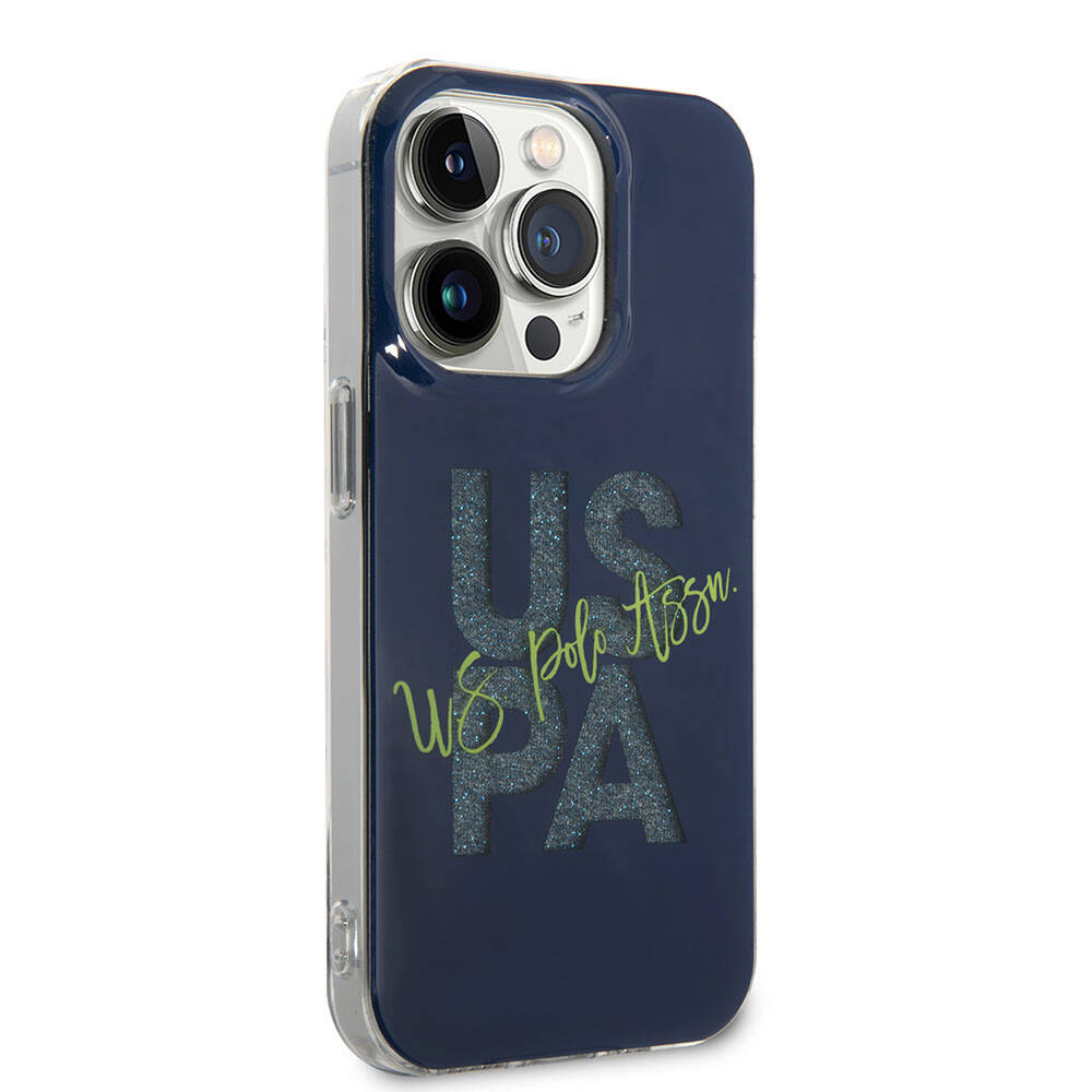iPhone 15 Pro Max Kılıf U.S. Polo Assn. Orijinal Lisanslı Simli Parlak Alfabe Tasarım Kılıf
