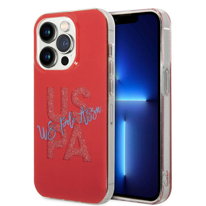 iPhone 15 Pro Max Kılıf U.S. Polo Assn. Orijinal Lisanslı Simli Parlak Alfabe Tasarım Kılıf