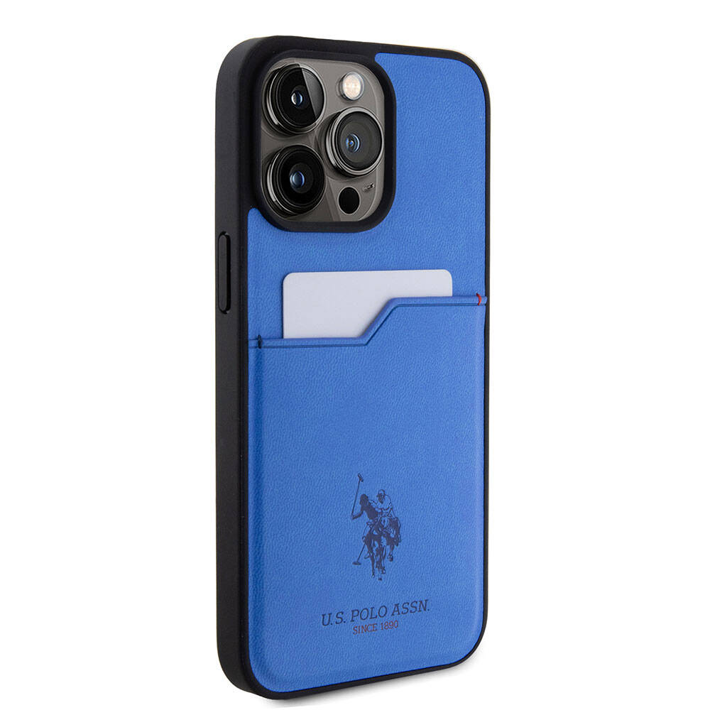 iPhone 15 Pro Max Kılıf U.S. Polo Assn. Orijinal Lisanslı Baskı Logolu PU Kartlıklı Kılıf