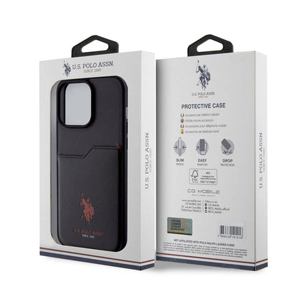 iPhone 15 Pro Max Kılıf U.S. Polo Assn. Orijinal Lisanslı Baskı Logolu PU Kartlıklı Kılıf