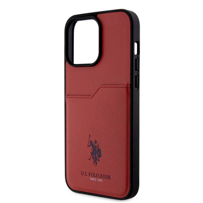iPhone 15 Pro Max Kılıf U.S. Polo Assn. Orijinal Lisanslı Baskı Logolu PU Kartlıklı Kılıf