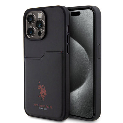 iPhone 15 Pro Max Kılıf U.S. Polo Assn. Orijinal Lisanslı Baskı Logolu PU Kartlıklı Kılıf