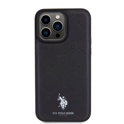 iPhone 15 Pro Max Kılıf U.S. Polo Assn. Orijinal Lisanslı HS Desenli Baskı Logolu Suni Deri Kılıf