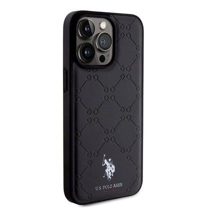 iPhone 15 Pro Max Kılıf U.S. Polo Assn. Orijinal Lisanslı HS Desenli Baskı Logolu Suni Deri Kılıf