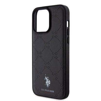 iPhone 15 Pro Max Kılıf U.S. Polo Assn. Orijinal Lisanslı HS Desenli Baskı Logolu Suni Deri Kılıf