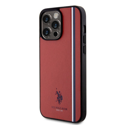 iPhone 15 Pro Max Kılıf U.S. Polo Assn. Orijinal Lisanslı Üç Renk Şerit Tasarımlı Baskı Logolu Kılıf