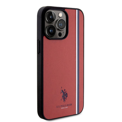 iPhone 15 Pro Max Kılıf U.S. Polo Assn. Orijinal Lisanslı Üç Renk Şerit Tasarımlı Baskı Logolu Kılıf