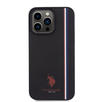 iPhone 15 Pro Max Kılıf U.S. Polo Assn. Orijinal Lisanslı Üç Renk Şerit Tasarımlı Baskı Logolu Kılıf