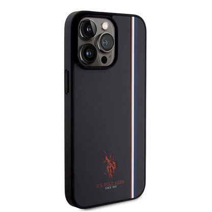 iPhone 15 Pro Max Kılıf U.S. Polo Assn. Orijinal Lisanslı Üç Renk Şerit Tasarımlı Baskı Logolu Kılıf