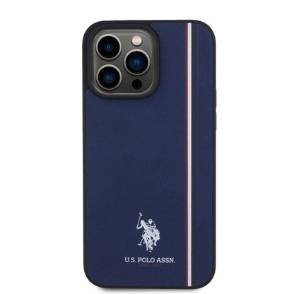 iPhone 15 Pro Max Kılıf U.S. Polo Assn. Orijinal Lisanslı Üç Renk Şerit Tasarımlı Baskı Logolu Kılıf