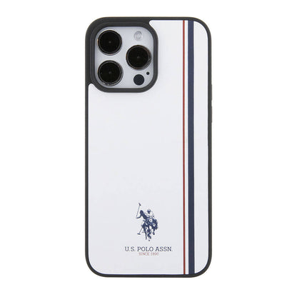iPhone 15 Pro Max Kılıf U.S. Polo Assn. Orijinal Lisanslı Üç Renk Şerit Tasarımlı Baskı Logolu Kılıf