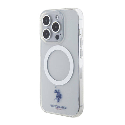 iPhone 15 Pro Max Kılıf U.S. Polo Assn. orijinal Lisanslı M-safe Şarj Özellikli Transparan Tasarım Kılıf