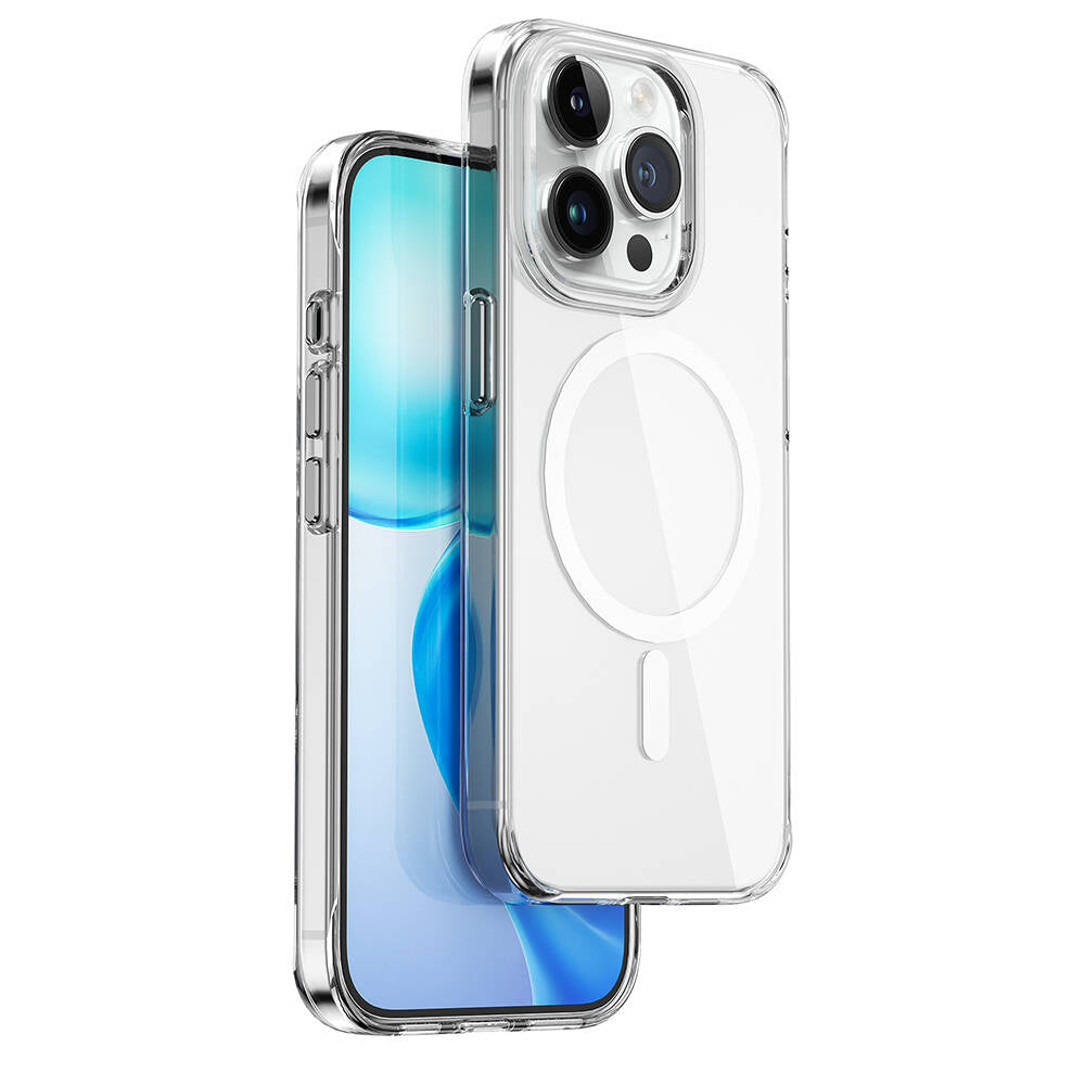 iPhone 15 Pro Max Kılıf Wiwu BC-022 M-safe Şarj Özellikli Şeffaf Transparan Kılıf