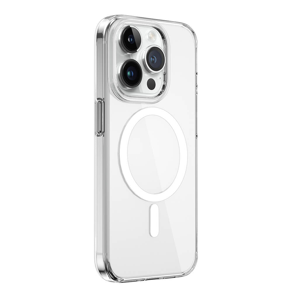 iPhone 15 Pro Max Kılıf Wiwu BC-022 M-safe Şarj Özellikli Şeffaf Transparan Kılıf