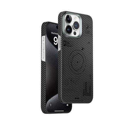 iPhone 15 Pro Max Kılıf Wiwu KJZ-017 Karbon Fiber 600D Explore Kevlar Kılıf