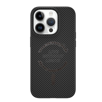 iPhone 15 Pro Max Kılıf Wiwu LCC-107 Karbon Fiber M-safe Şarj Özellikli Kamera Korumalı Kabon Kılıf