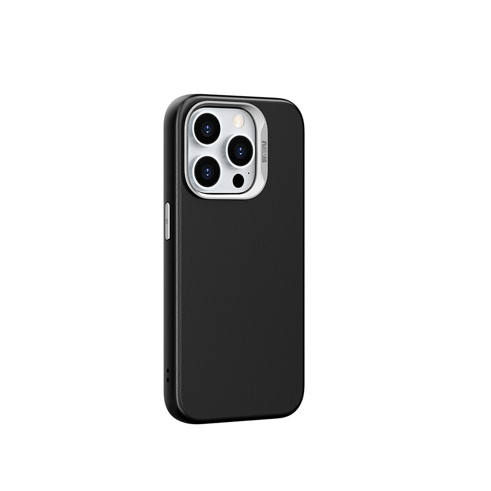 iPhone 15 Pro Max Kılıf Wiwu SP-019 M-safe Şarj Özellikli Vegan Leather Deri Kılıf