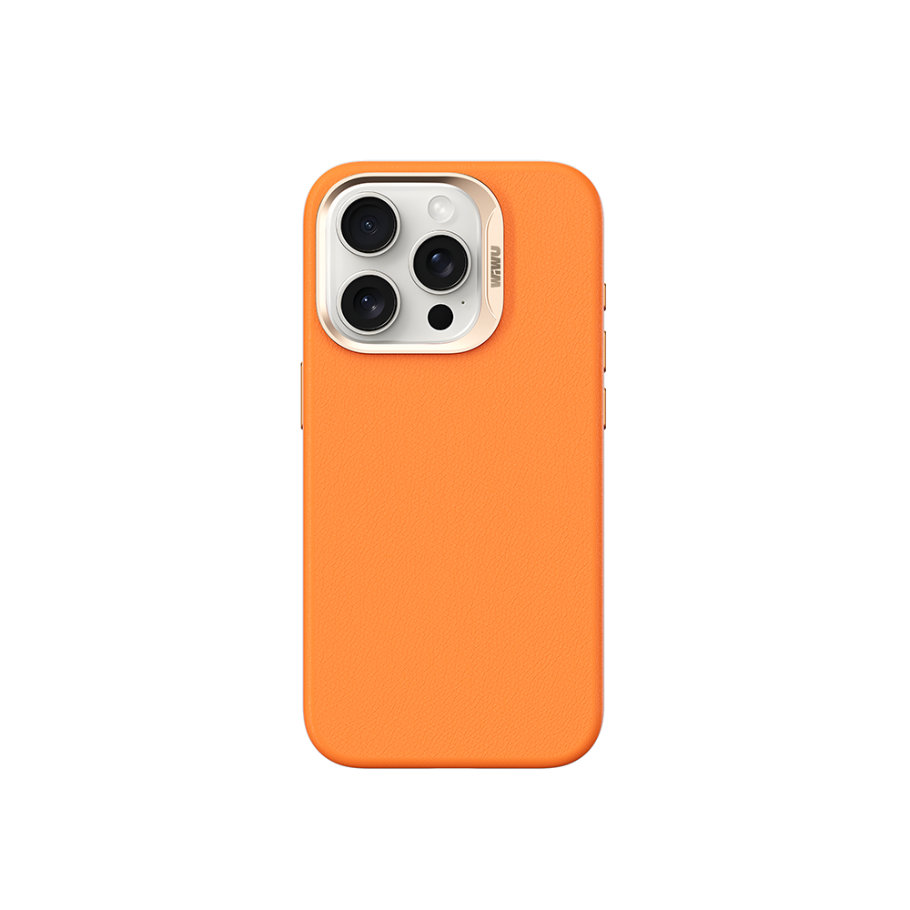 iPhone 15 Pro Max Kılıf Wiwu SP-019 M-safe Şarj Özellikli Vegan Leather Deri Kılıf