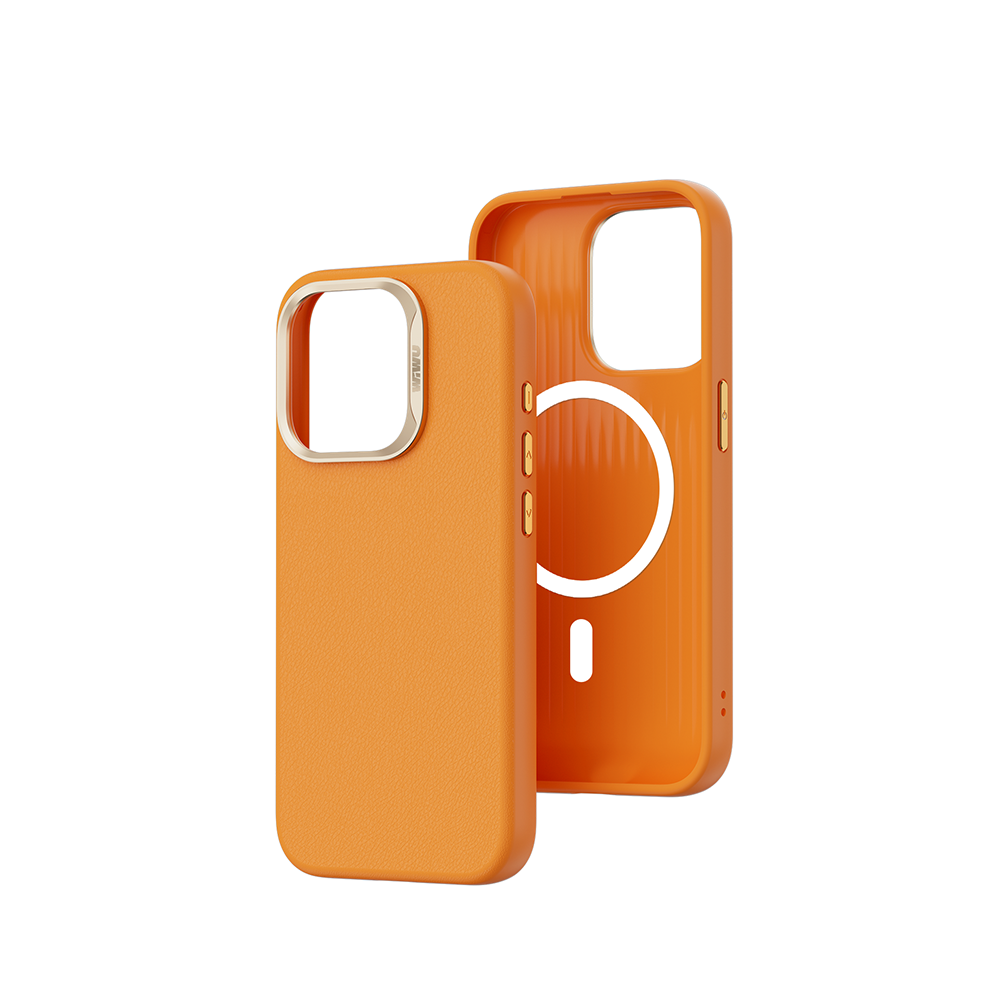 iPhone 15 Pro Max Kılıf Wiwu SP-019 M-safe Şarj Özellikli Vegan Leather Deri Kılıf