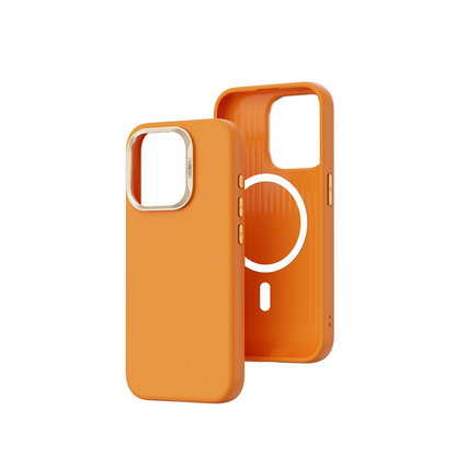 iPhone 15 Pro Max Kılıf Wiwu SP-019 M-safe Şarj Özellikli Vegan Leather Deri Kılıf