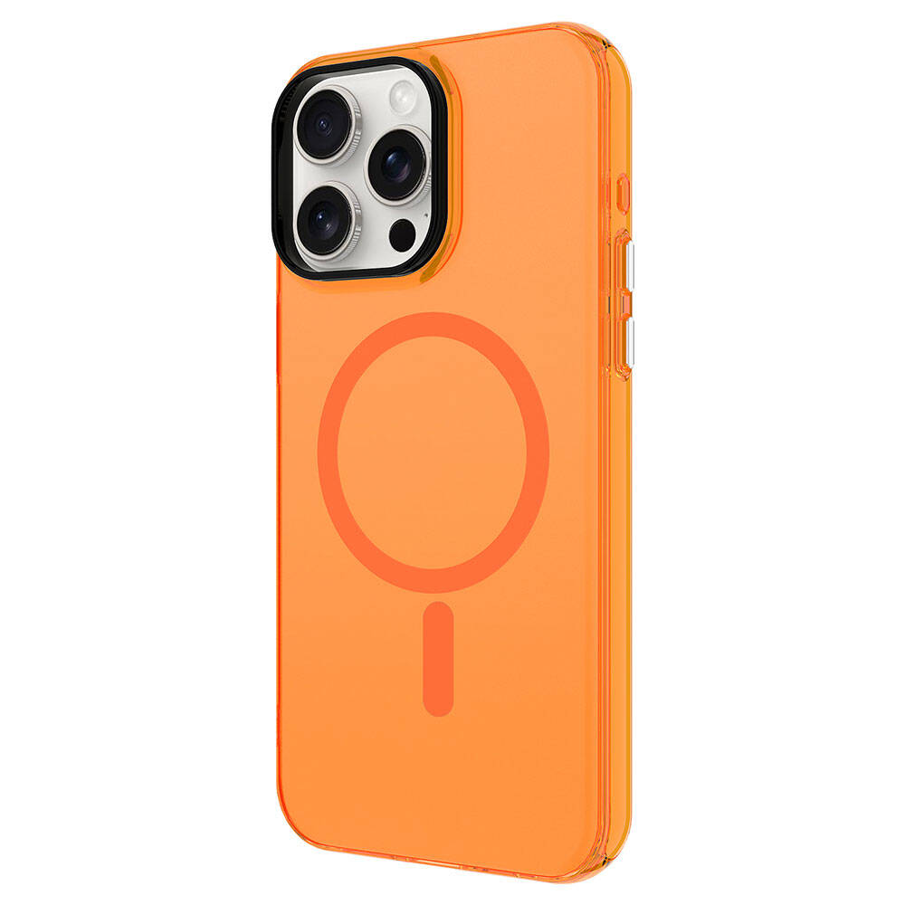 iPhone 15 Pro Max Kılıf Zore M-safe Şarj Özellikli Buzlu Transparan C-Pro Sert Kılıf
