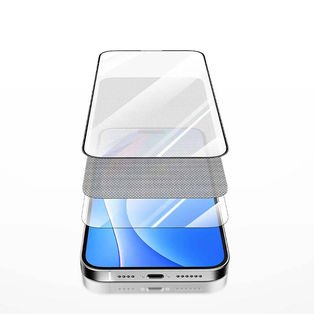 iPhone 15 Pro Max Recci RSP-A05SD 3D HD Full Transparan Temperli Cam Ekran Koruyucu