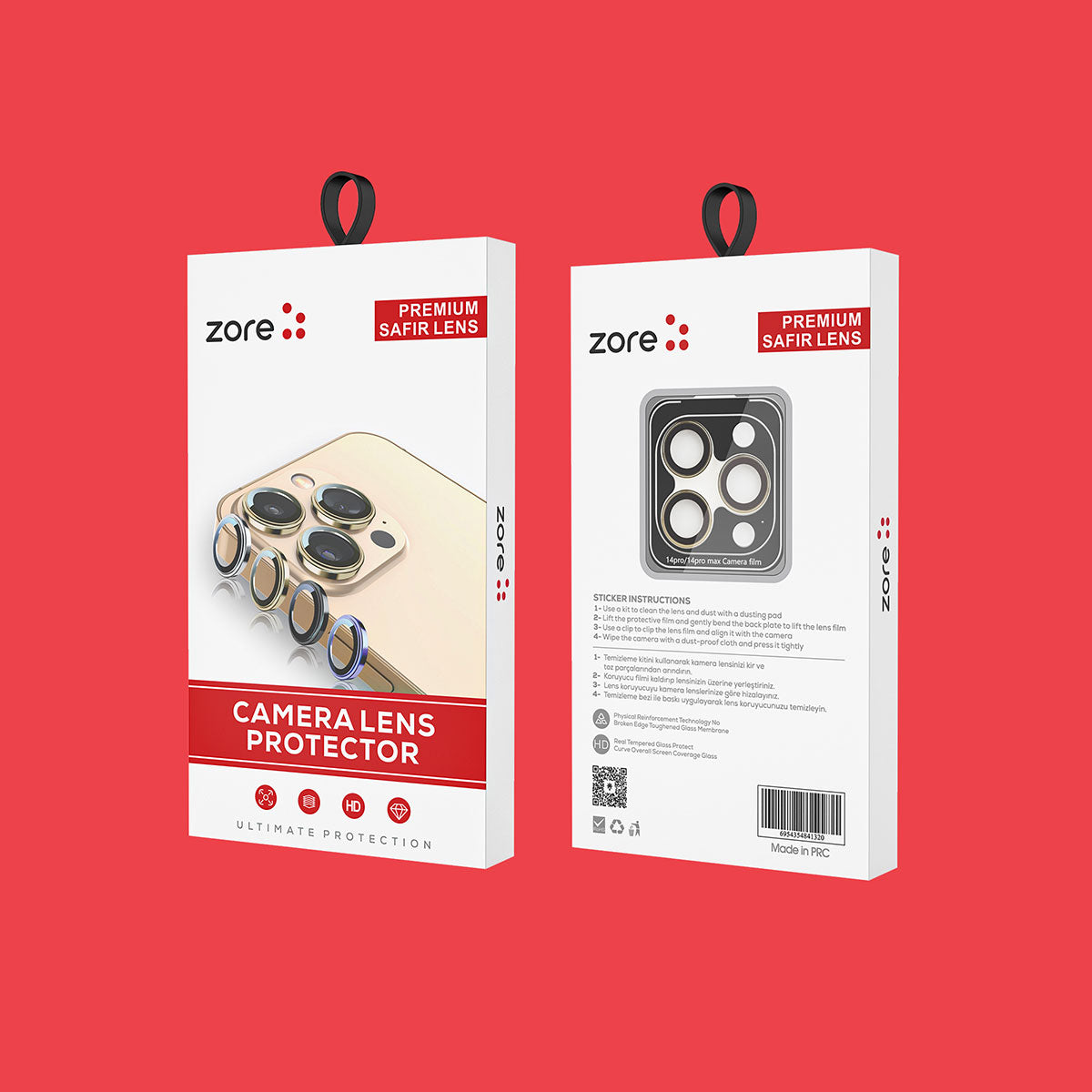 iPhone 15 Pro Max Zore CL-12 Premium Safir Parmak İzi Bırakmayan Anti-Reflective Kamera Lens Koruyucu