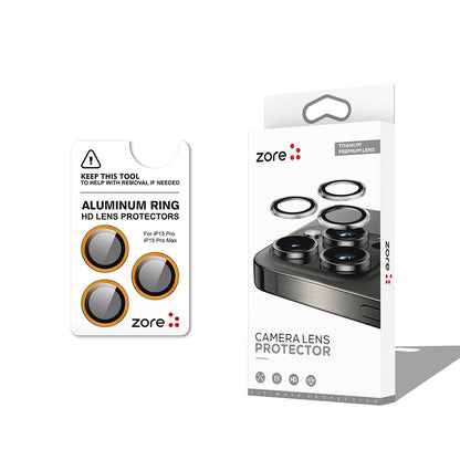 iPhone 15 Pro Max Zore CL-12 Premium Safir Parmak İzi Bırakmayan Anti-Reflective Kamera Lens Koruyucu