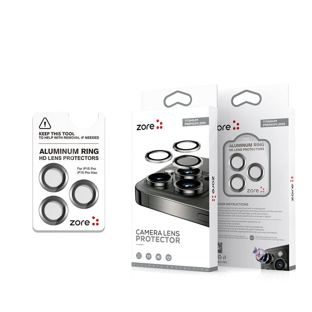 iPhone 15 Pro Max Zore Safir CL-15 Parmak İzi Bırakmayan Anti-Reflective Kamera Lens Koruyucu