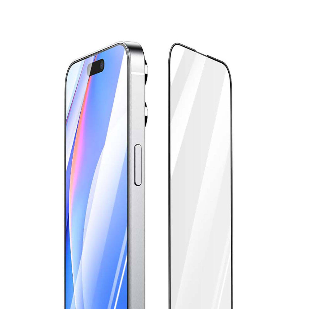 iPhone 15 Pro Recci RSP-A02SD 3D HD Full Transparan Temperli Cam Ekran Koruyucu