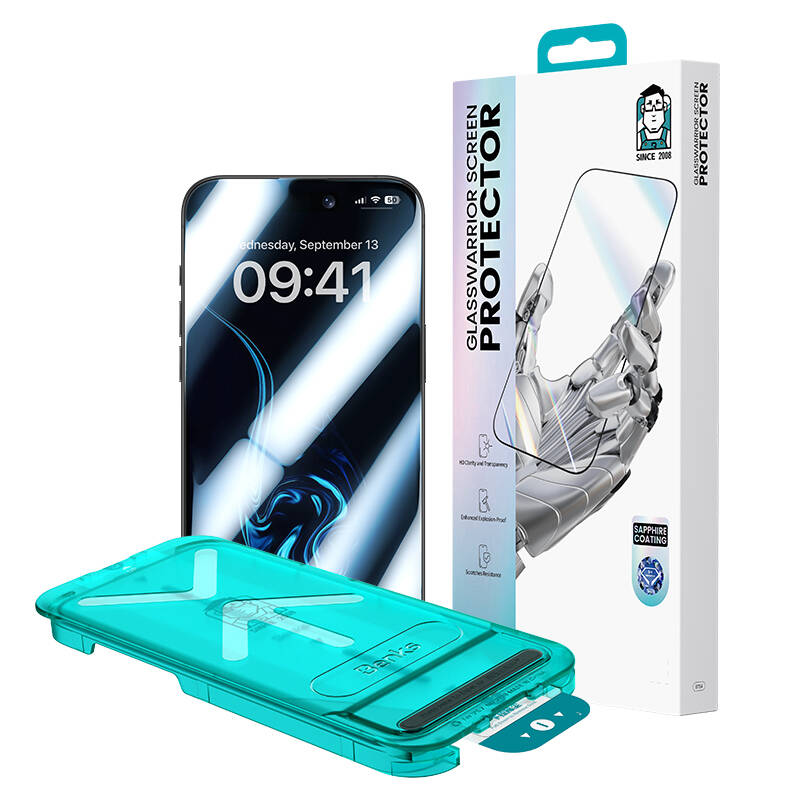 iPhone 16 Benks Glass Warrior Safir Coating 0.3mm Cam Ekran Koruyucu + Kolay Uygulama Aparatı