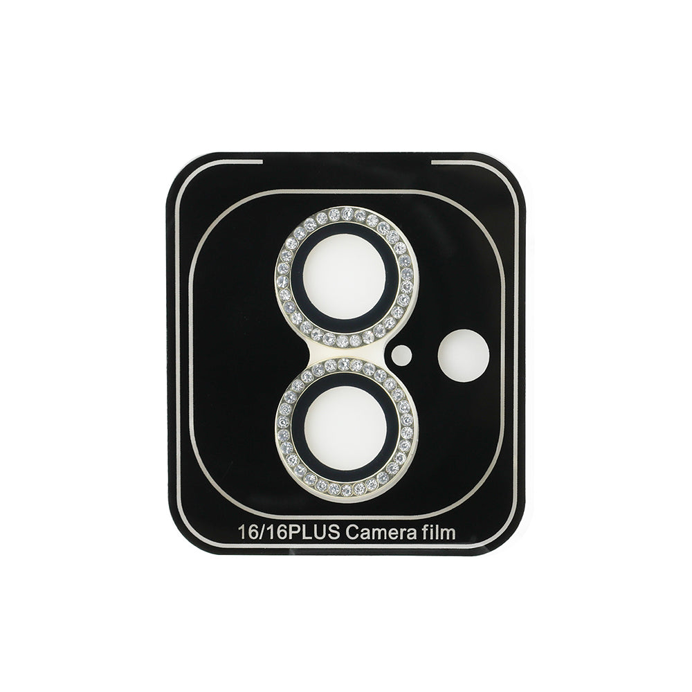 iPhone 16 Guess Orijinal Lisanslı Rhinestone Ekran Koruyucu + Lens Koruyucu 2in1 Aksesuar Seti